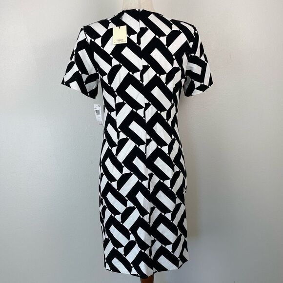 NWT Trina Turk Black and White Midi Dress Size M - Picture 6 of 8